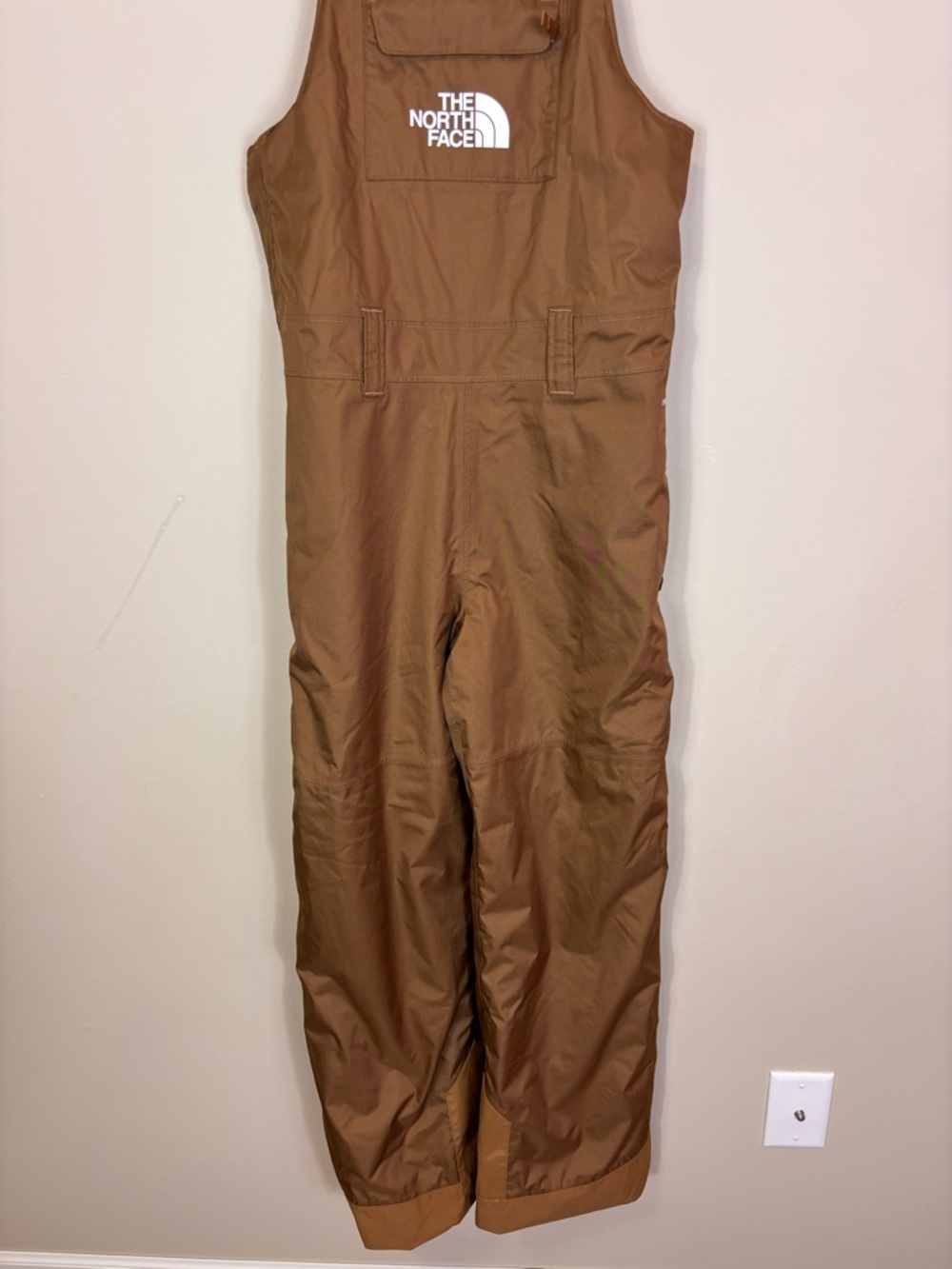 The North Face Kids Tan Bib Snow Overalls with Black Straps Youth Large - Picture 4 of 14